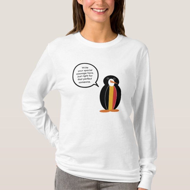 T-shirt Belge Parlant Mme Penguin Personnalisée Femmes (Devant)