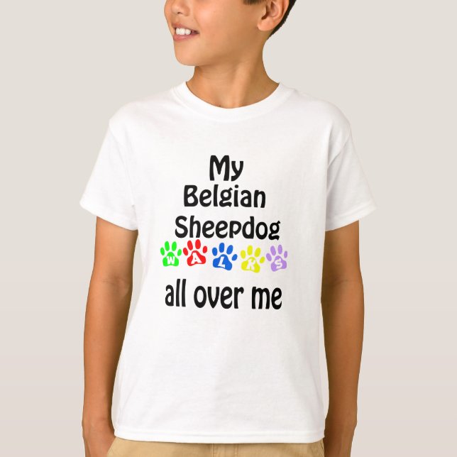 T-shirt Belge Sheepdog Walks Design (Devant)