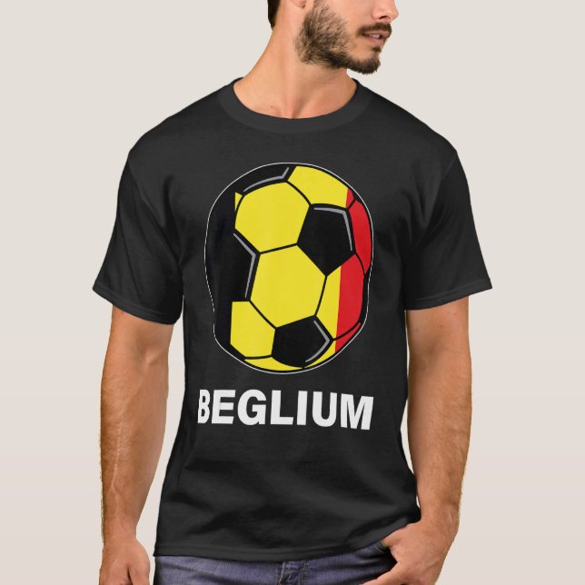 T-shirt Belge Soccer Team Supporter Belgique Drapeau Socce (Devant)