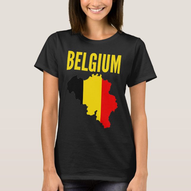 T-shirt Belgian  Belgium Country Map Flag (Devant)