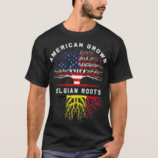 T-shirt Belgian Roots American Grown Tree Family Heritage