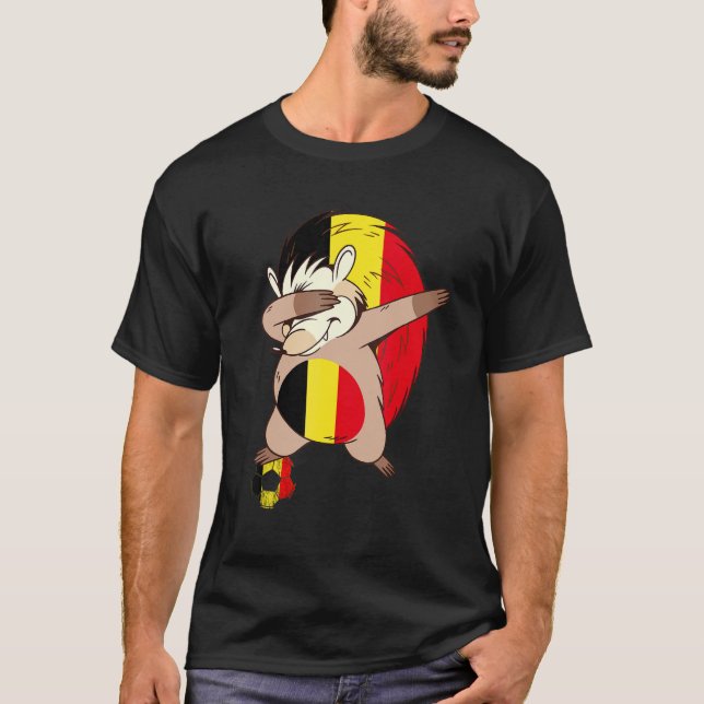 T-shirt Belgian Soccer Player Belgian Flag Belgium Dabbing (Devant)