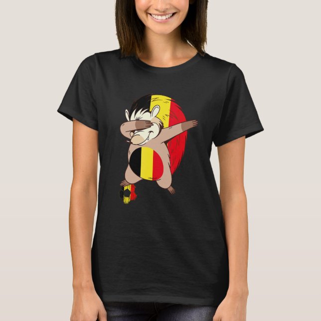 T-shirt Belgian Soccer Player Belgian Flag Belgium Dabbing (Devant)