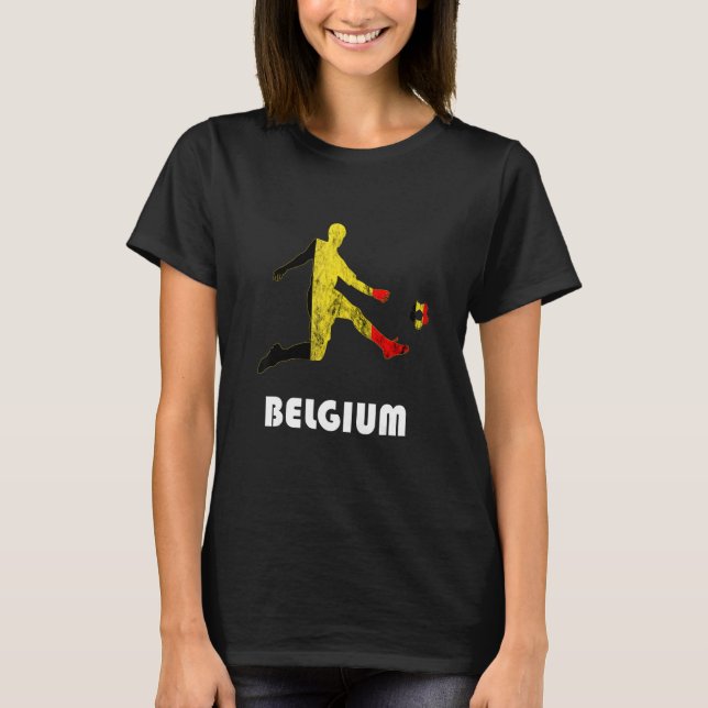 T-shirt Belgian Soccer Player Belgique Belgium Belgian Fla (Devant)