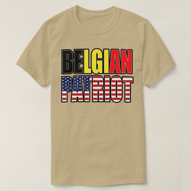 T-shirt Belgique American Patriot Pride Patrimoine Drapeau (Design devant)