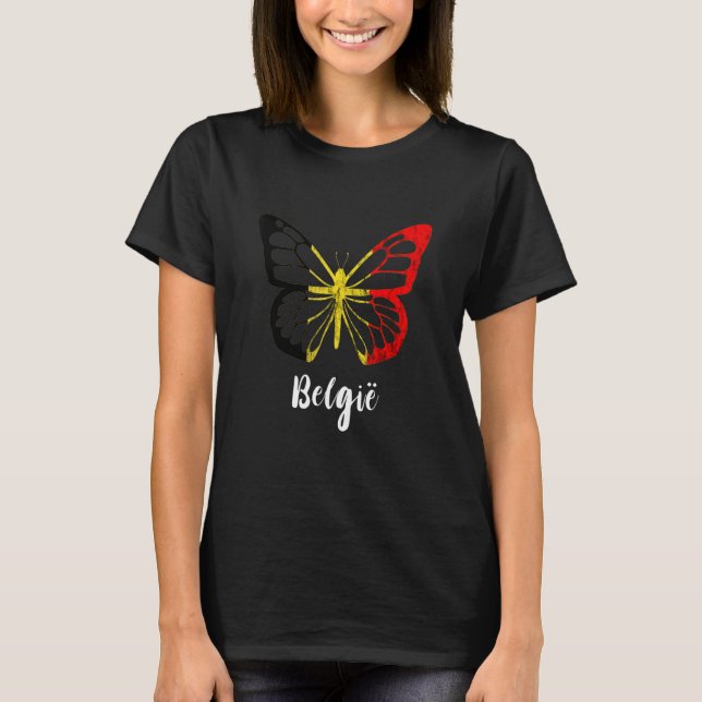 T-shirt Belgique Belgie Butterfly Belgique Fl (Devant)