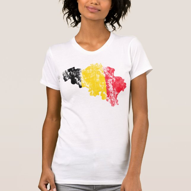 T-shirt Belgique Chemise en détresse (Devant)