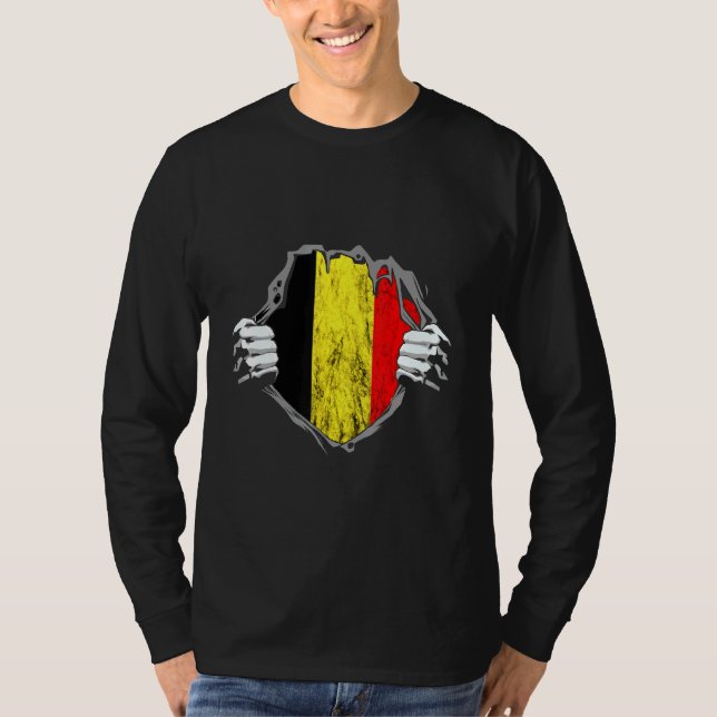 T-shirt Belgique Chest Belge Drapeau Belgique Fierté (Devant)