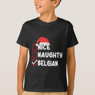 T-shirt Belgique Costume de Noël Funny Belgique Noël Père
