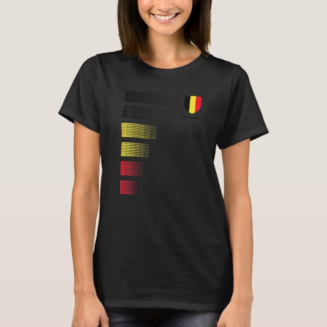 T-shirt Belgique Drapeau Emblème Patriotique Belge Nationa (Devant)