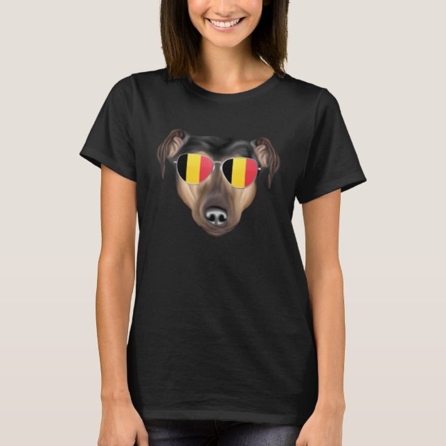 T-shirt Belgique Drapeau Manchester Terrier Chien Belgique (Devant)