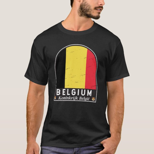 T-shirt Belgique - Emblème Distorsion Vintage (Devant)