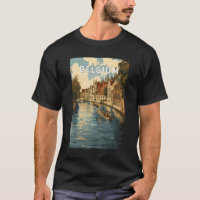 Belgique Illustration Travel Art Vintage