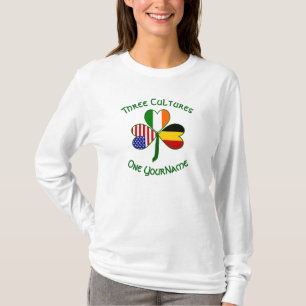 T-shirt Belgique Irlande États-Unis drapeaux Shamrock pers