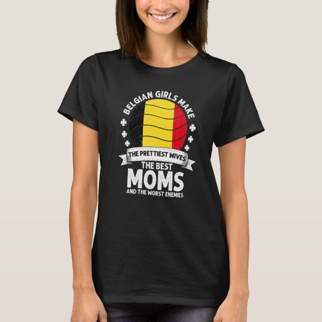 T-shirt Belgique Maman Belgique Fête des mères Mama Belgiq (Devant)