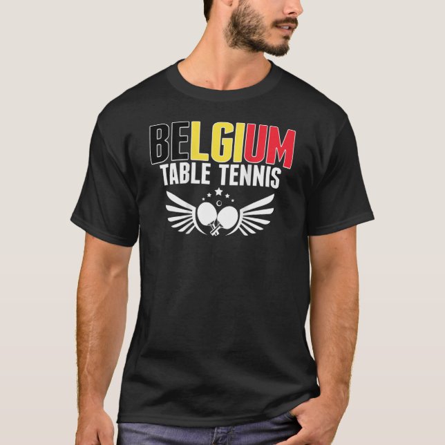 T-shirt Belgique Ping Pong Belge Table Tennis Team Supp (Devant)