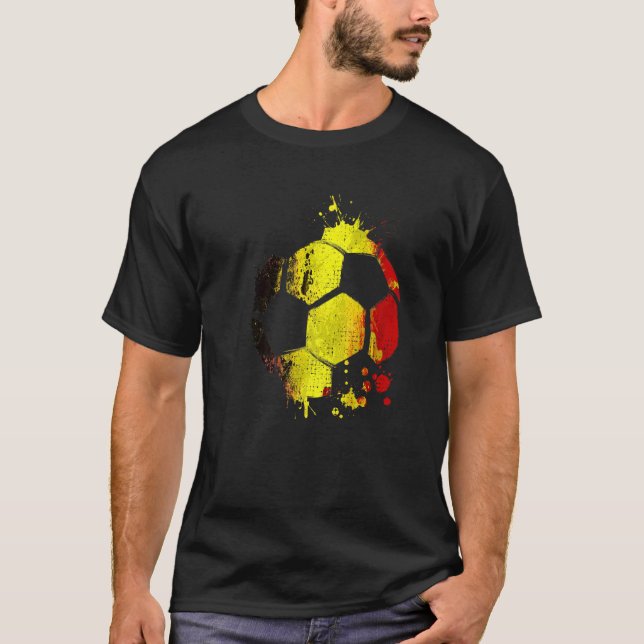 T-shirt Belgique Soccer Graphic Belgique Drapeau Football  (Devant)