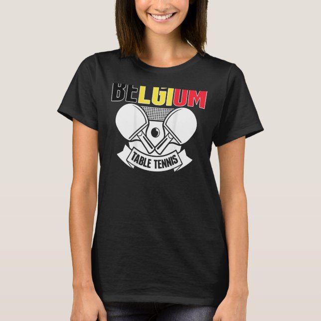 T-shirt Belgique Table Tennis Support Belge Ping (Devant)