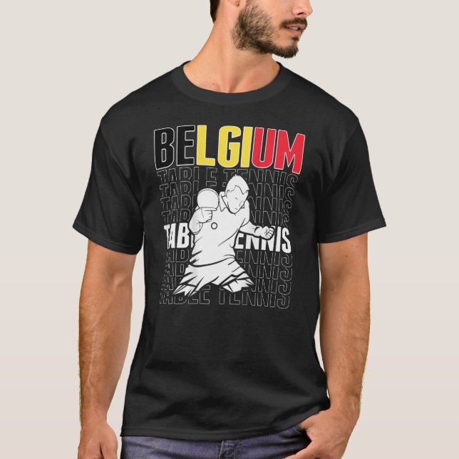T-shirt Belgique Table Tennis Support Belge Ping Pong T (Devant)