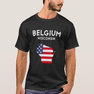 T-shirt Belgique Wisconsin États-Unis État Amérique Voyage