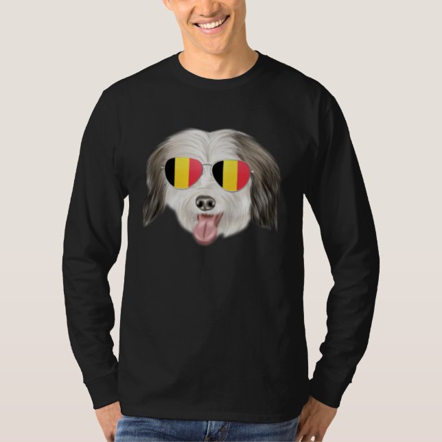 T-shirt Belgium Flag Coton de Tulear Dog Belgium Pocket (Devant)