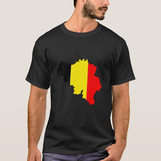 T-shirt Belgium flag in Belgium outline Belgium (Devant)