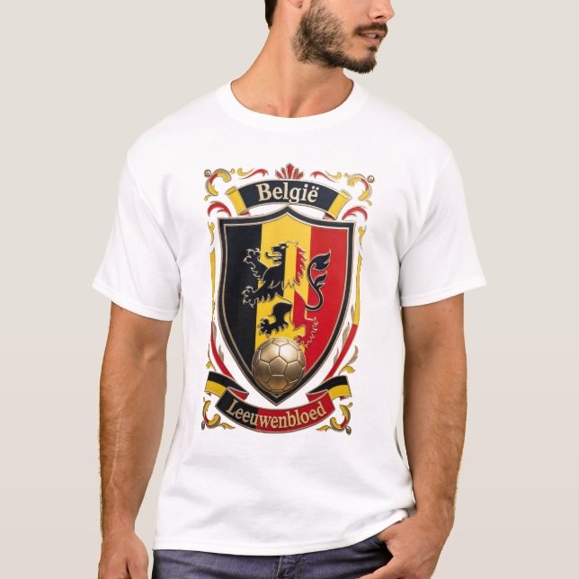 T-shirt Belgium Lion Spirit, Belgian Bravery Gift (Devant)
