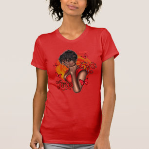 T-shirt Bélier diva noir vibrant avec une énergie dynamiqu