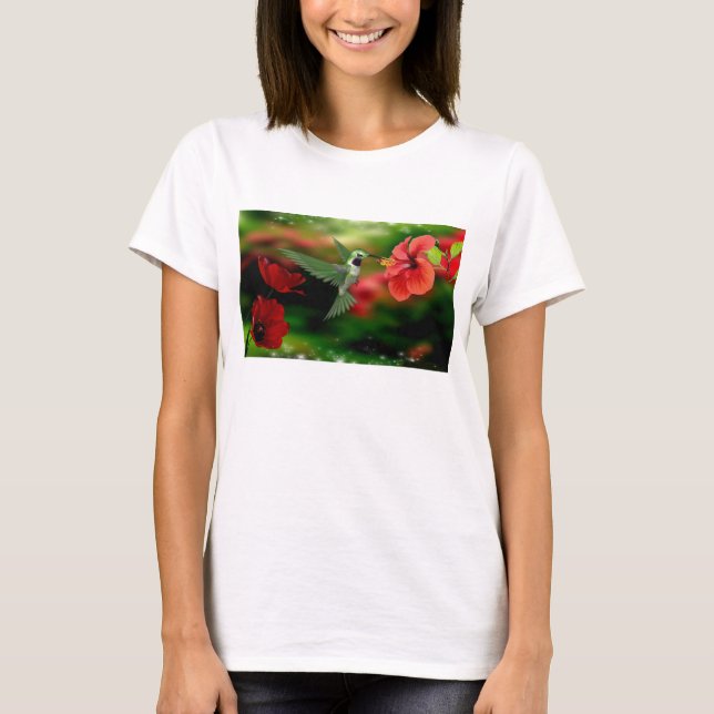 T-shirt bélier féminin avec colibri (Devant)