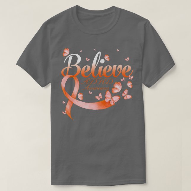T-shirt Believe ADHD Awareness Butterfly466 (Design devant)