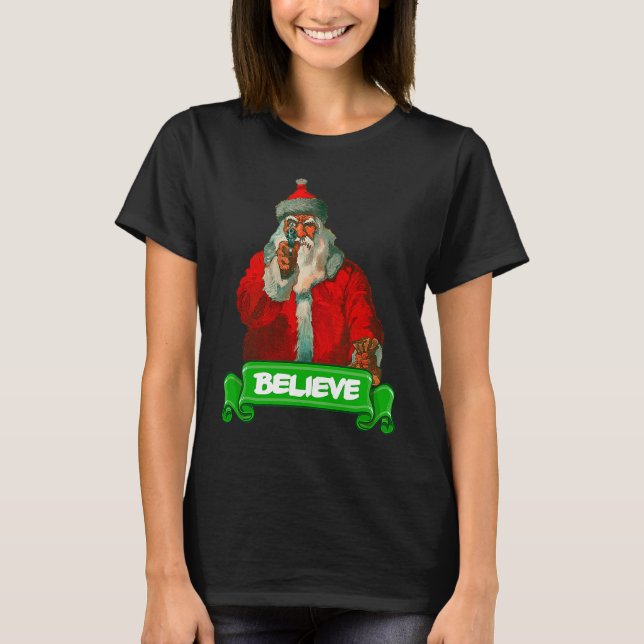 T-shirt Believe In Santa Christmas (Devant)