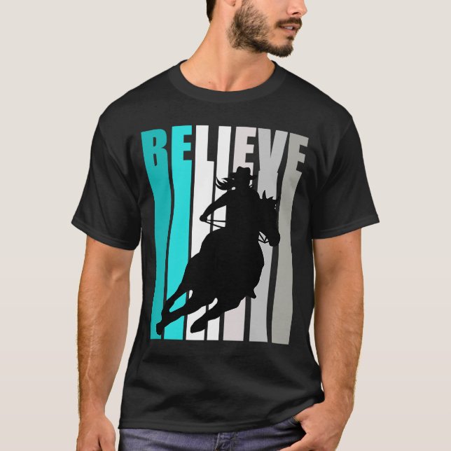 T-shirt Believe Turquoise Cowgirl Southern Girls Western H (Devant)