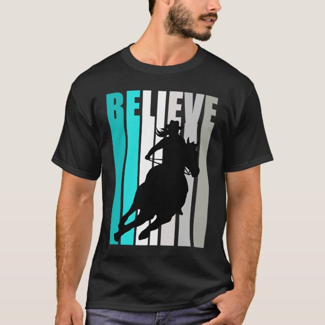 T-shirt Believe Turquoise Cowgirl Southern Girls Western H (Devant)
