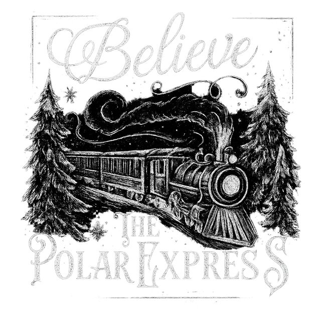 T-shirt Believe – Vintage Polar Train Christmas Design (Créateur téléchargé)