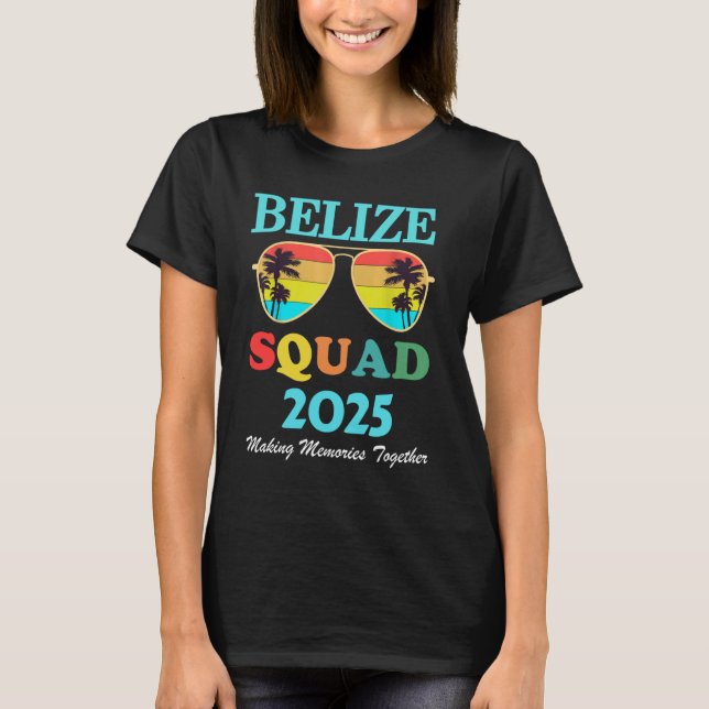 T-shirt Belize 2025 Tropical Beach Vacation Correspondance (Devant)
