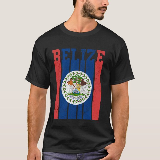 T-shirt Belize Drapeau Bélizien Fierté Vintage (Devant)