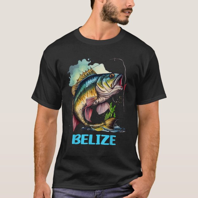 T-shirt Belize Fishing Trip Fisher Fish Souvenir Memorabil (Devant)