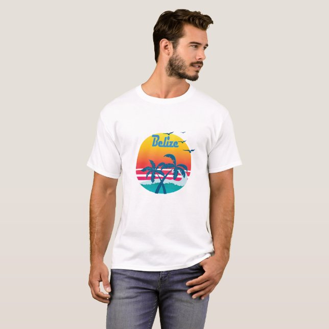 T-shirt Belize, rétro cru d'été (Devant entier)