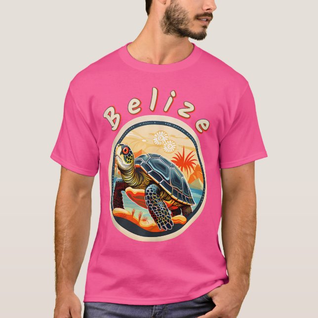 T-shirt Bélize Tortue Correspondant Vacances Plongée La Ba (Devant)