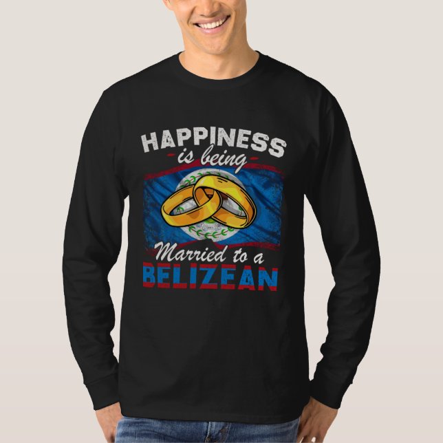 T-shirt Belizean Marriage Belize Married Flag Wedded Cultu (Devant)