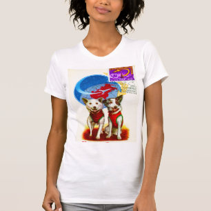 T-SHIRT BELKA ET STRELKA CHIENS ASTRONAUTES DES ANNÉES 60