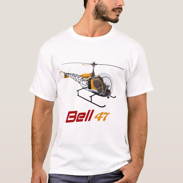 T-shirt Bell 47 hélicoptère, bell 47g, vol intérieur bell  (Devant)