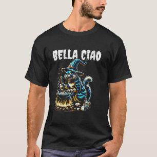 T-shirt Bella Ciao Au Revoir Belle Chat Noir Halloween F