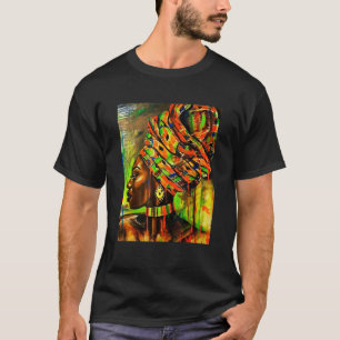 T-shirt Belle Africaine Femme Kente Motif Ar Africaine