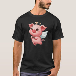 T-shirt Belle ailes en halo de l'ange cochon