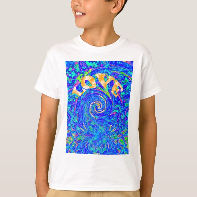 T-shirt Belle Amour Bleu Bleu Imprimer Art vectoriel Flash (Devant)