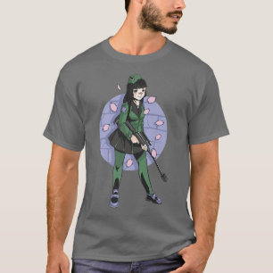 T-shirt Belle Anime Sniper Girl Sakura Cerry Blossoms Wai