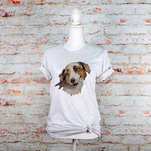 T-shirt Belle aquarelle Bleu Eyed Australien Shepherd