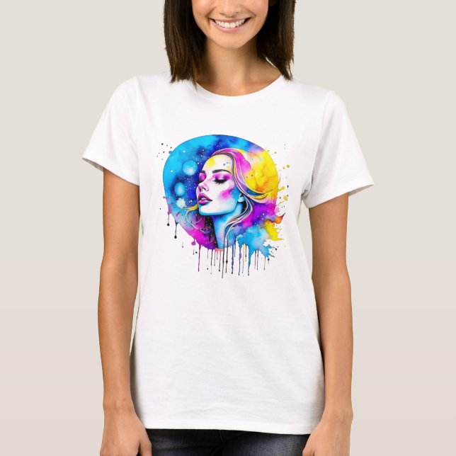 T-shirt Belle aquarelle femme Abstraite (Devant)