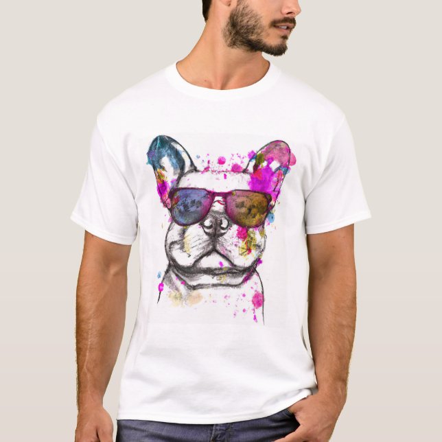 T-shirt Belle aquarelle French Bulldog (Devant)